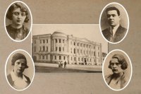 Фрагмент из фотоальбома первых выпускников медфака НГУ.